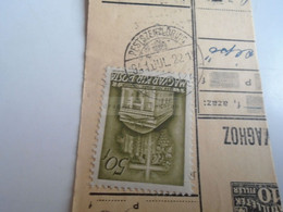 D187439   Parcel Card  (cut) Hungary 1941 Pestszentlőrinc  -Kapuvár - Postpaketten