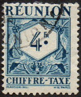 Réunion Obl. N° Taxe 32 - Le 4f Bleu - Postage Due
