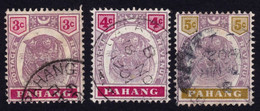 PAHANG 1895 3c-5c Tiger Heads  Sc#14-15 - USED @P876 - Pahang