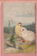 OLD  POSTCARD -   HAPPY EASTER - FROHE OSTERN - ARTIST SIGNED - CHICKEN WITH FROG - Other