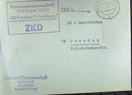 Orts-Brief Mit ZKD-Kastenstpl. "Konsumgenossenschaft POTSDAM-STADT 1502 Potsdam-Babelsberg 1" Vom 24.3.66 - Brieven En Documenten