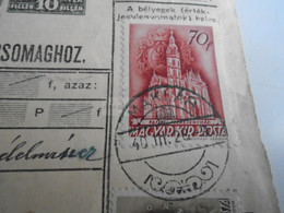 D187449    Parcel Card  (cut) Hungary 1940 MAKLÁR - Pacchi Postali