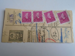 D187455      Parcel Card  (cut) Hungary 1937  VASAS (Pécs) - Paquetes Postales