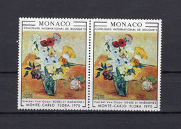 Monaco 1970 - Monte Carlo Flower Show - Pair Of Perforated Stamps 1v - Complete Set - MNH** - Excellent Quality - Collections, Lots & Séries