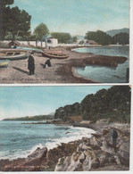 Lot De 2 CPA Carqueiranne - Les Salettes - La Plage / La Plage (avec Petite Animation) - Editeur L.V.&Cie - Carqueiranne