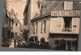 Cpa  19 La Corrèze Ussel Rue De La Liberté  (café Restaurant Simonet) - Ussel