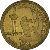 Monnaie, Monaco, Louis II, Franc, 1924, Poissy, SUP, Bronze-Aluminium - 1922-1949 Louis II
