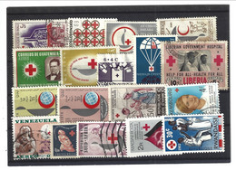RED CROSS CROIX ROUGE ROTES KREUZ Lot Of Stamps From Guatemala, Libya, Venezuela, Hungary, Jugoslavia... - Croce Rossa