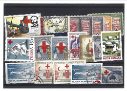 RED CROSS CROIX ROUGE ROTES KREUZ Lot Of Stamps From Poland, Grecee, Chile, Romania, Australia ... - Croce Rossa
