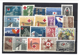 RED CROSS CROIX ROUGE ROTES KREUZ Lot Of Stamps From Jugoslavia, USA, Poland ... - Croix-Rouge