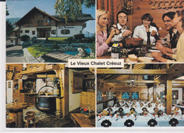 Crésuz, Le Vieux Chalet.  4 Vues. Fondue. Format 10 X 15 - Crésuz