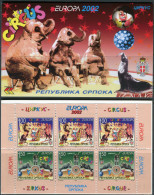 Rep. Serbska 2002. Mi.#241/42 Bkl. Luxe. Europa-CEPT. Circus. Animals. Elephants. (B-35) - Servië