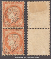 Paire Du 40c Siège Avec Cachet CONSTANTINOPLE / TURQUIE (Y&T N° 38, Cote: +++€) - 1870 Beleg Van Parijs