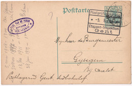 Stamped Stationery Belgium German Occupation - Sent From Temsche Temse To Gysegem - Postprüfungsstelle Gent - Stamp Pau - German Occupation