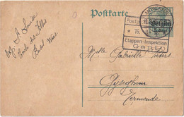 Stamped Stationery Belgium German Occupation - Sent From Antwerpen To Gijseghem - Postprüfungsstelle Gent - Occupazione Tedesca