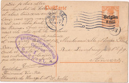 Stamped Stationery Belgium German Occupation - Sent From Brussel To Antwerpen Anvers - Geprüft - Deutsche Besatzung