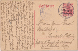 Stamped Stationery Belgium German Occupation - Sent From Luttich Liege To Maastricht - German Occupation