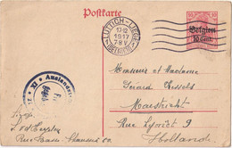 Stamped Stationery Belgium German Occupation - Sent From Luttich Liege To Maastricht - Deutsche Besatzung