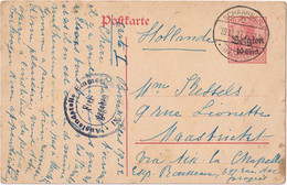 Stamped Stationery Belgium German Occupation - Sent From Brussel Schaarbeek To Maastricht - German Occupation