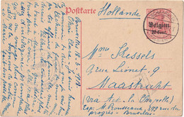 Stamped Stationery Belgium German Occupation - Sent From Schaarbeek To Maastricht - Ocupación Alemana