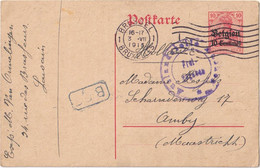 Stamped Stationery Belgium German Occupation - Sent From Brussel Bruxelles To Amby Maastricht - Occupazione Tedesca