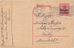Stamped Stationery Belgium German Occupation - Sent From Brussel Bruxelles To Amby Maastricht - Ocupación Alemana