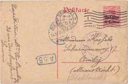 Stamped Stationery Belgium German Occupation - Sent From Brussel Bruxelles To Maastricht - German Occupation