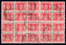 Luogotenenza (1945) - Segnatasse 20 Lire, Fil. Ruota, Blocco Di 20 - Postage Due