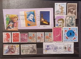 Fe023 Francia France 1960-2019 Lot Various  18 Stamps Michel Berger Mozart Monde 20g Label Le Chaton And Other - Collections