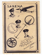 CONGO BELGE 21-2-1935 Sabena Bruxelles - Leopoldville Carte Postale « 1er Départ Service Aérien Régulier Belgique Congo - Luchtpostzegels: Brieven