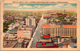 Ohio Akron Looking South From First Central Tower Building  1949 - Akron