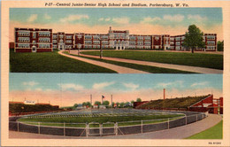 West Virginia Parkersburg Central Junior-Senior High School And Stadium Curteich - Parkersburg