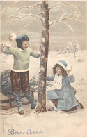 ILLUSTRATEUR - VIENNOISE - ENFANTS, BOULES DE NEIGE, PAYSAGE D'HIVER - FANTAISIE " BONNE ANNEE" - 1900-1949
