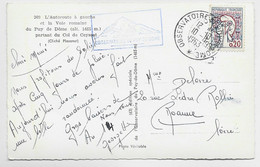 FRANCE COCTEAU 20C CARTE OBSERVATOIRE DU PUY DE DOME 10.8.1963 + GRIFFE PRIVEE - 1961 Marianni Di Cocteau