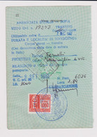 Italy 1982 Consular Passport Fiscal Revenue Visa Stamp 1000 Lire On Fragment Page (52018) - Fiscales