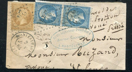 Bande D'Avoué De Montélimar En 1864 Avec Napoléons 10ct +20c En Paire - Sobres Tipos Y TSC (antes De 1995)