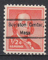 USA Precancel Vorausentwertungen Preo Locals Massachusetts, Boylston Center 809 - Preobliterati