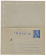 Carte Lettre Entier 1F Mercure Bleu Yv SPE-CL1 Storch B1 - Cartoline-lettere