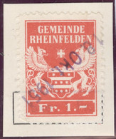 Heimat AG RHEINFELDEN 1941-10-18  Fiskalmarken 1.-Fr. Briefstück - Fiscaux