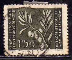 ISTRIA E LITORALE SLOVENO 1946 TIRATURA DI ZAGABRIA LIRE 1,50 USATO USED OBLITERE' - Yugoslavian Occ.: Slovenian Shore