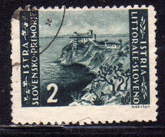 ISTRIA E LITORALE SLOVENO 1946 TIRATURA DI ZAGABRIA LIRE 2 USATO USED OBLITERE' - Occup. Iugoslava: Litorale Sloveno