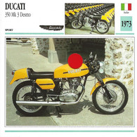 Transports - Sports Moto - Carte Fiche Technique Moto - Ducati 350 MK 3 Desmo ( Sport )( Italie 1973 ) - Sport Moto