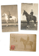 Lot De 3 Cartes Photos  Militaires A Cheval - 5 - 99 Cartes