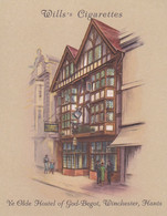 8 Ye Olde Hostel Of God Begot, Winchester - Old Inns 1939  - Wills Cigarette Card - L Size 6x8cm - Wills