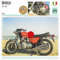 Transports - Sports Moto - Carte Fiche Technique Moto - Benelli 900 " SEI "  ( Sport )( Italie 1973 ) - Sport Moto