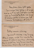 VP18.941 - Office Commercial Français ZURICH - 2 Cartes Lettres De Mr Jacques DUPONT ? DUJON ? - Suisse