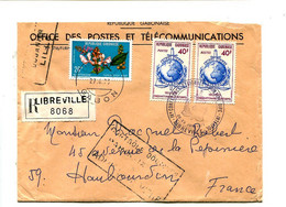 GABON 1973 - Affr. Sur Lettre Recommandée + Cachet - Police Interpole - Gabón (1960-...)