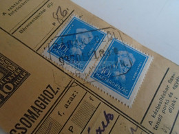 D187470  Parcel Card  (cut) Hungary 1937 RÁBAKECZÖL  Rábakecöl - Paquetes Postales