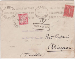 N°199 Lettre Du 29/08/32 Avec Taxe 30c  Trouvé à La Boite Et Poste Restante - 1921-1960: Modern Period