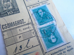 D187472   Parcel Card  (cut) Hungary 1937 EGER - Paquetes Postales